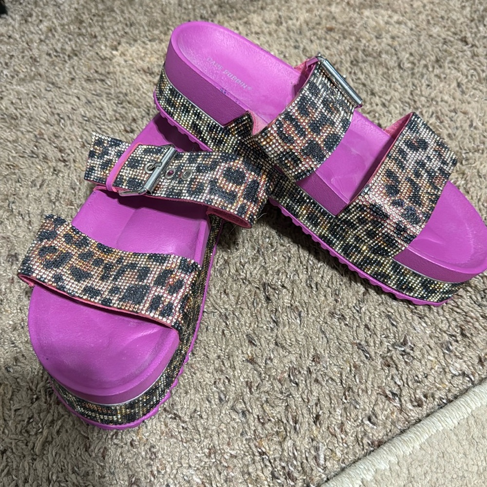 Cape Robbin sandles with blingy cheetah details